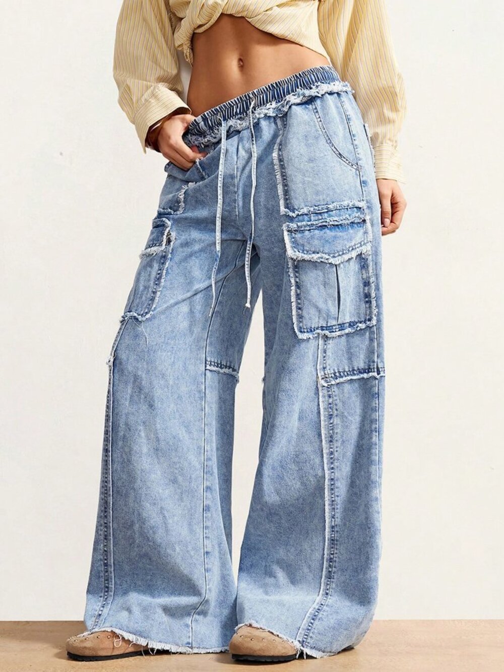 Light Wash Casual Women's Plus-Size Loose Jeans